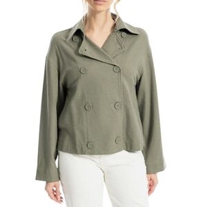 Max Studio London Double Breasted Twill Cropped Jacket